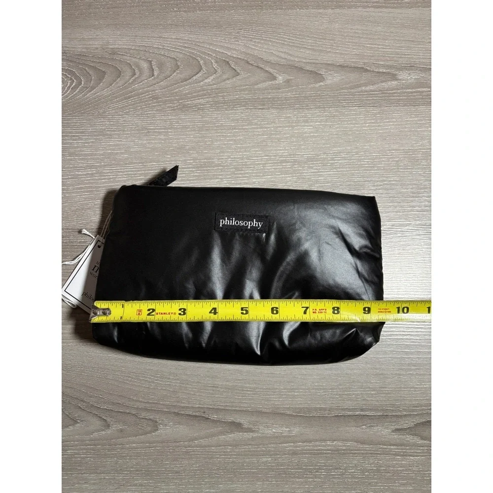 NWT Philosophy Ultimate Miracle Worker Black Puffy Makeup Bag Cosmetic Pouch NEW